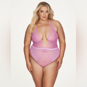 NWT - Frederick's Saffron Floral Lace Teddy